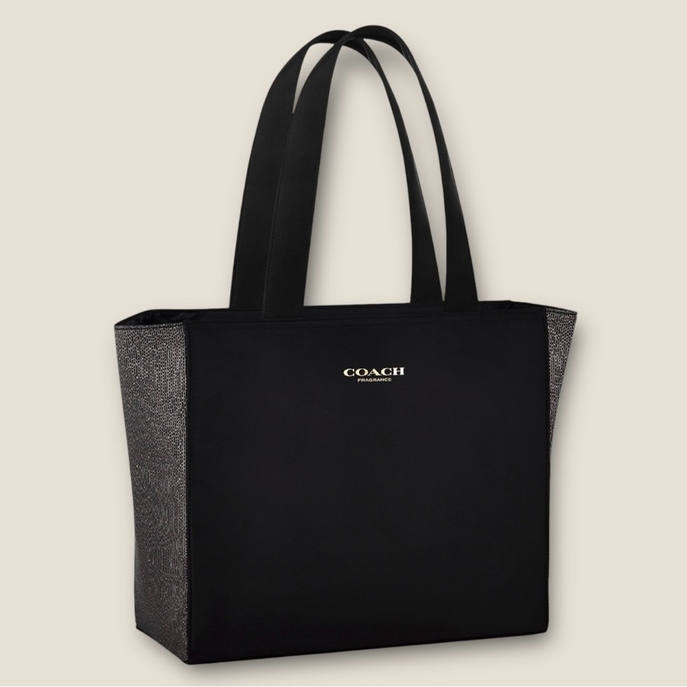 Black-Gray Sparkly Coach Beauty (Satin-Lined) Tote/Shoulder Bag